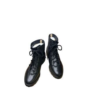 Jimmy Choo Black Leather Cruz Combat Boots NWB Size 35